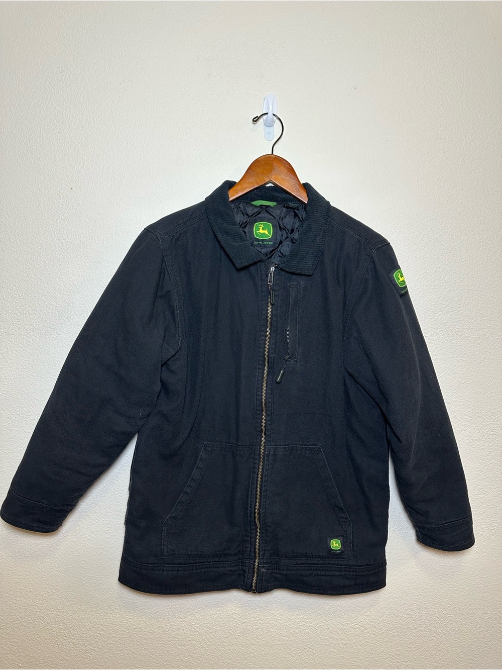 John Deere Youth Black Quilted-Lined Work Jacket XL (14-16)